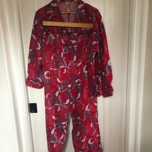 Liz Claiborne red paisley flannel PJs NWOT